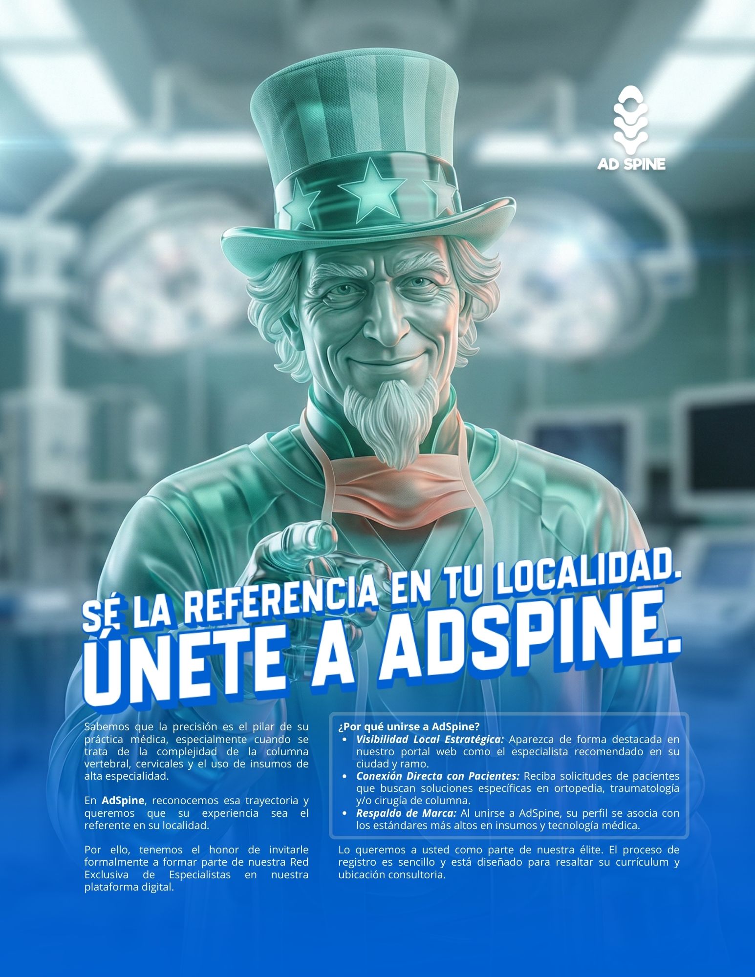 Cirugía de columna y soporte técnico de especialistas